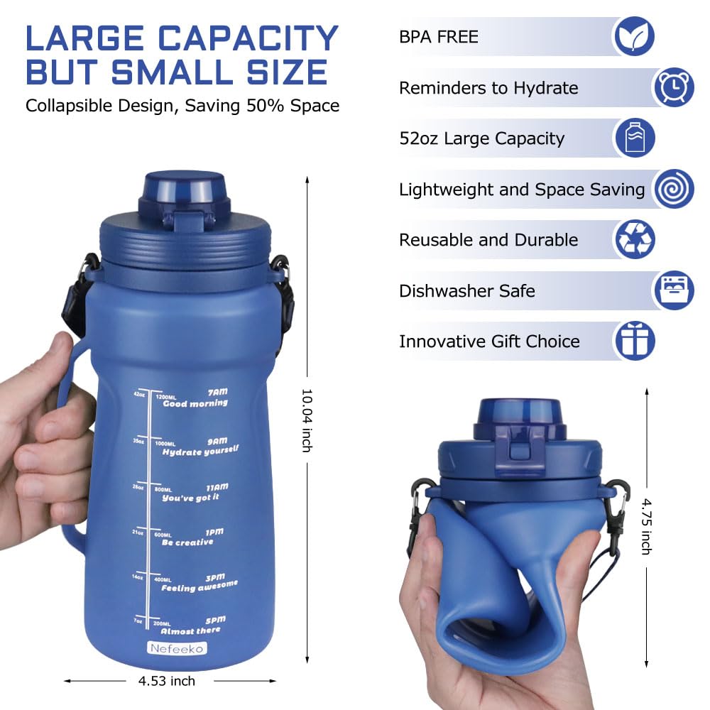 š„2025 HOT SALEš„Silicone foldable anti drop sports portable water bottle