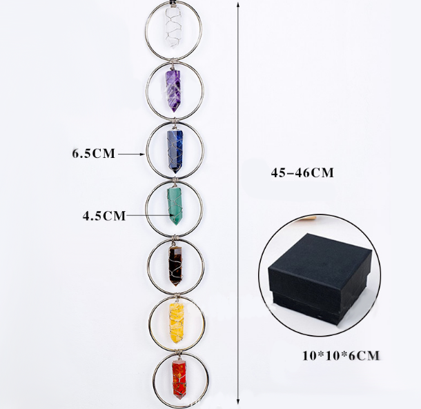🎁Best Wishes🎁Raw Crystal 7 Chakra Gemstone Wall Decor