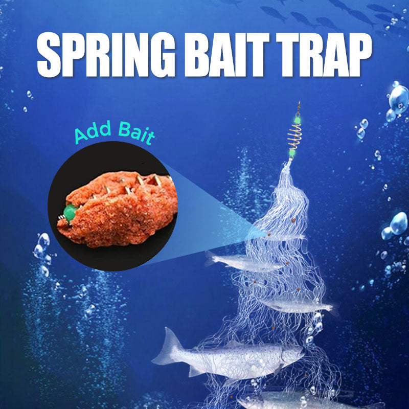 Fishing Gill Net with Spring Bait Trap