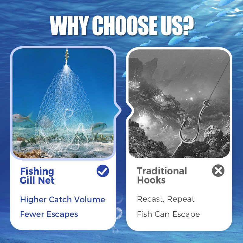 Fishing Gill Net with Spring Bait Trap