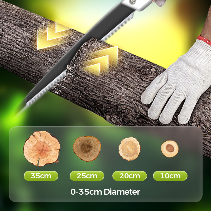 Lightweight and sharp universal pruning saw with sheath