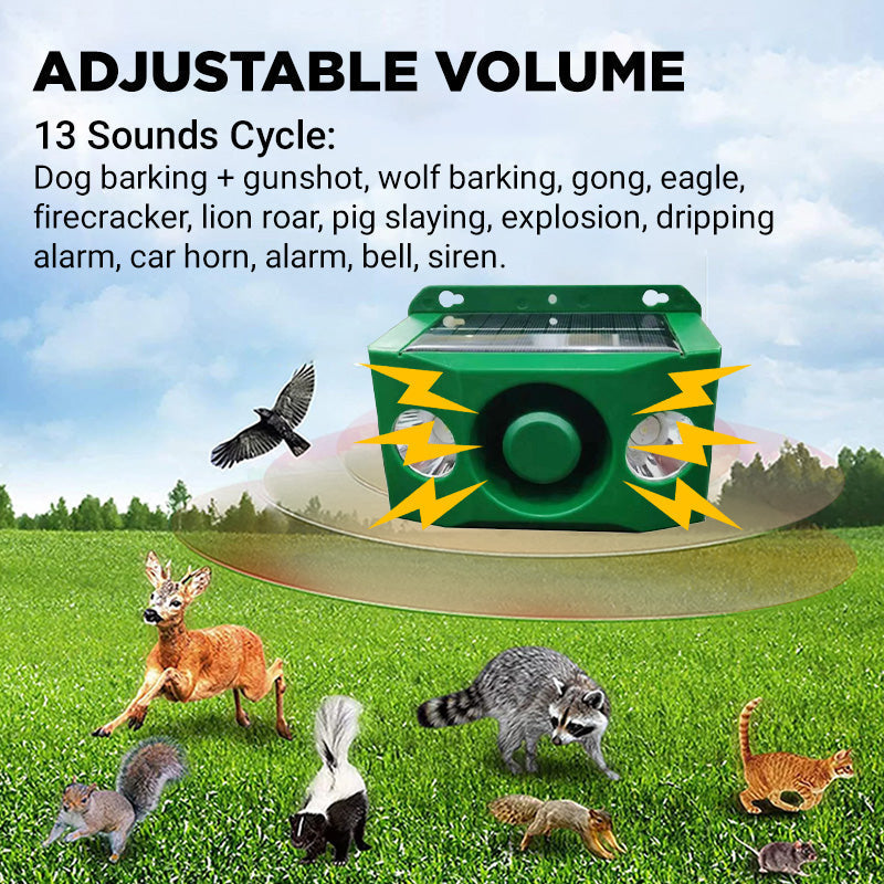✅Factory Direct Sales🍃Beast Repellent Solar Warning Lights with Loud Volume