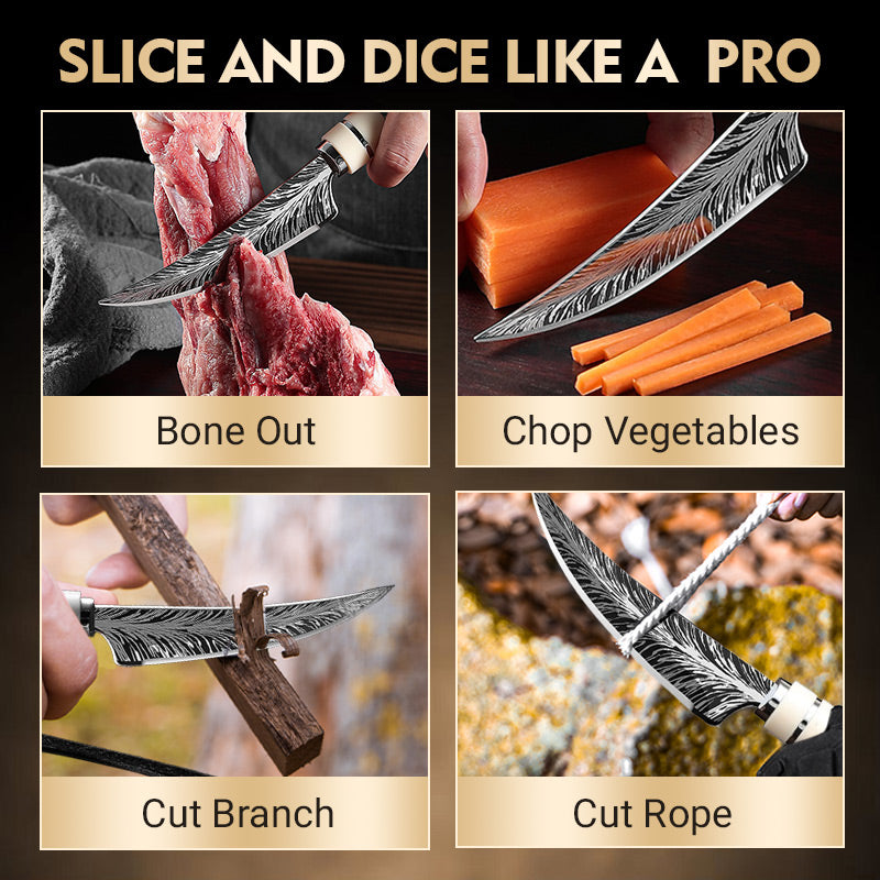 🔥HOT SALE🔪Sharp Curved Blade Boning Knife Set with Gift Box