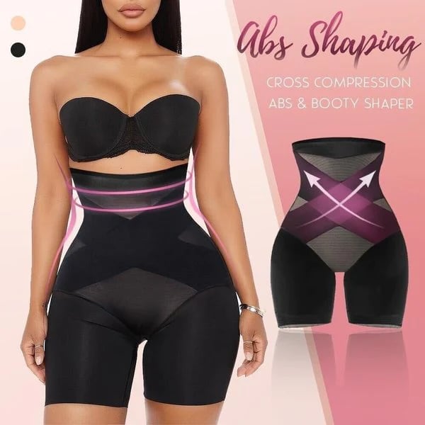 🔥Hot Sale🔥Cross Compression Abs & Body High Waisted Shaper