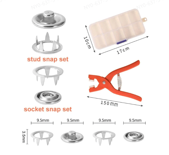 š„Metal Snap Buttons with Fastener Plier Tool Kit