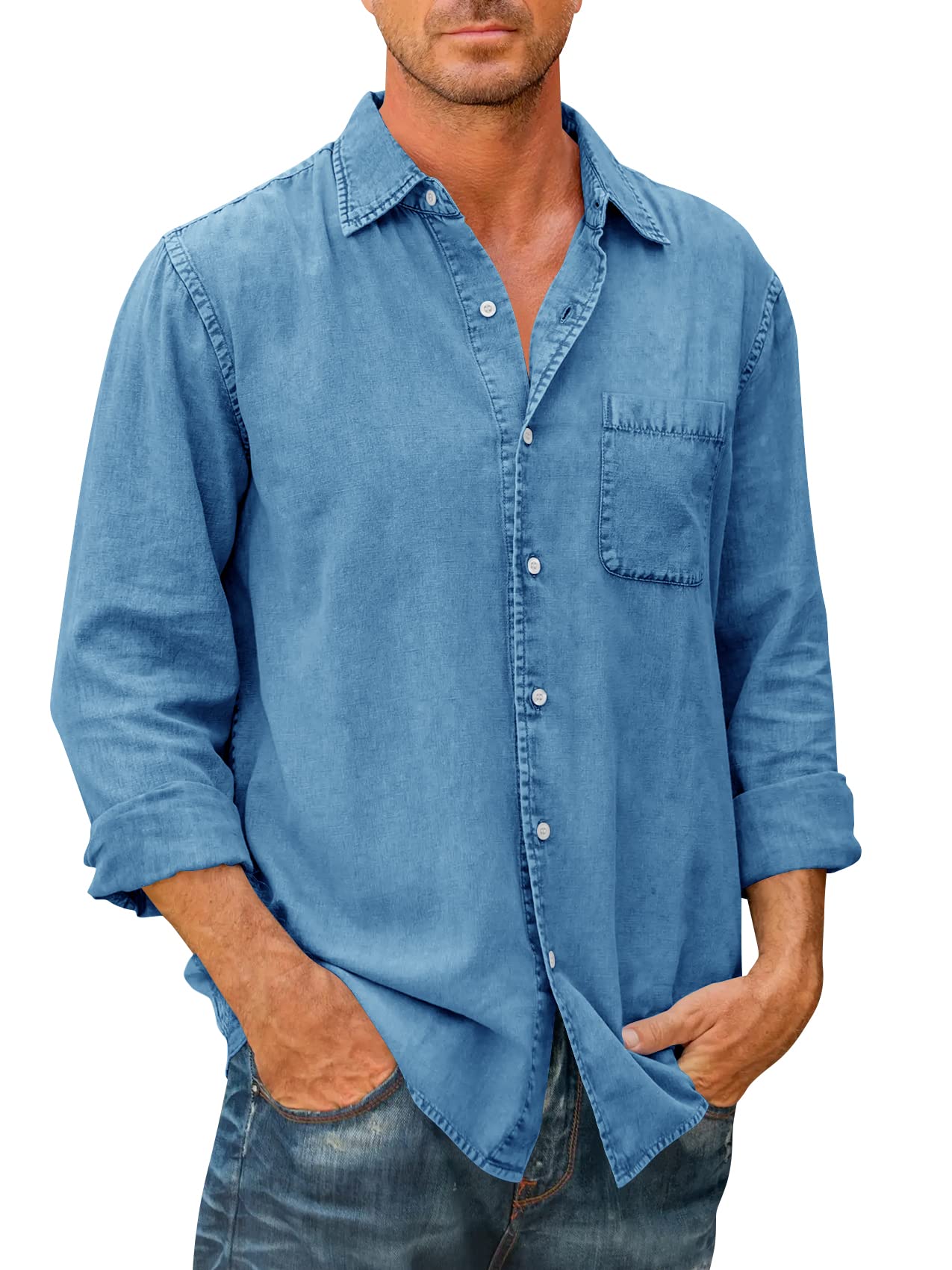 š50% off grand promotionš„Men's High Quality Denim Shirts ćLong Sleeveć