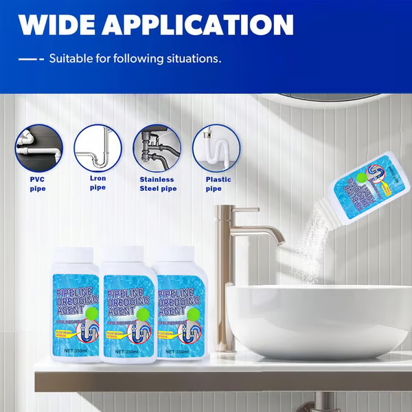 šLast Day Promotionš„Liapu Powerful Pipe Dredging Agent for Kitchen and Toilet Pipelines - Dissolves 200+ Blockages and Kills 99% of Bacteria