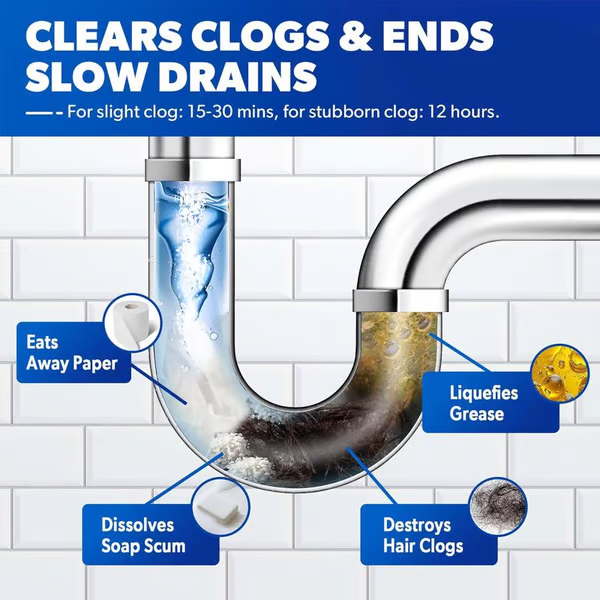 šLast Day Promotionš„Liapu Powerful Pipe Dredging Agent for Kitchen and Toilet Pipelines - Dissolves 200+ Blockages and Kills 99% of Bacteria