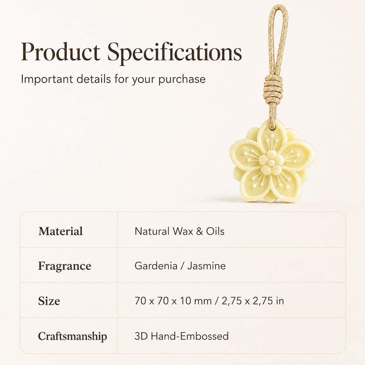 Hanging Gardenia Scented Wax Block ๐ธ