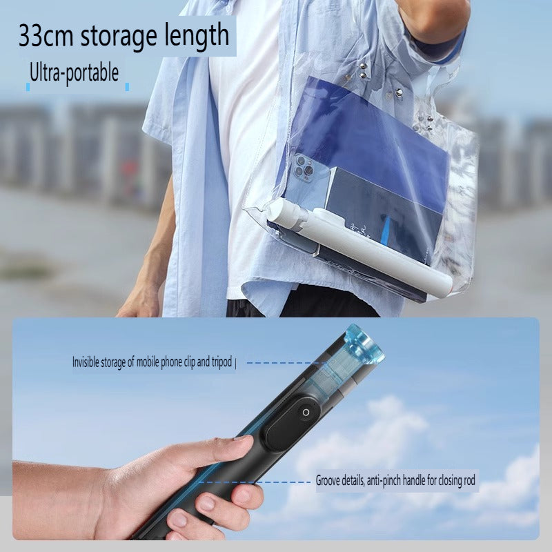 Smartphone Tripod Stand All-in-1 with Integrated Wireless Remote