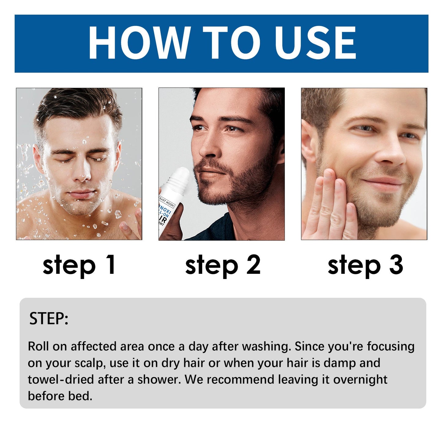 🌿EAST MOON Minoxi Roll-On Hair Treatment|Buy 1 Get 1 Free🔥