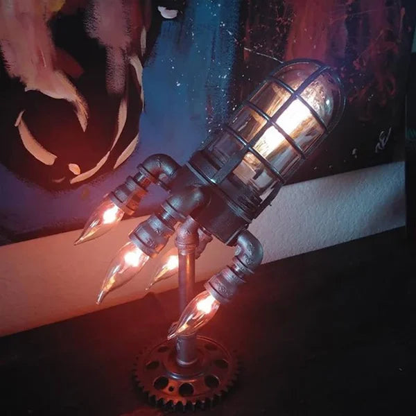 š Steampunk Rocket Lamp: Retro-Futuristic Glow! āØš”