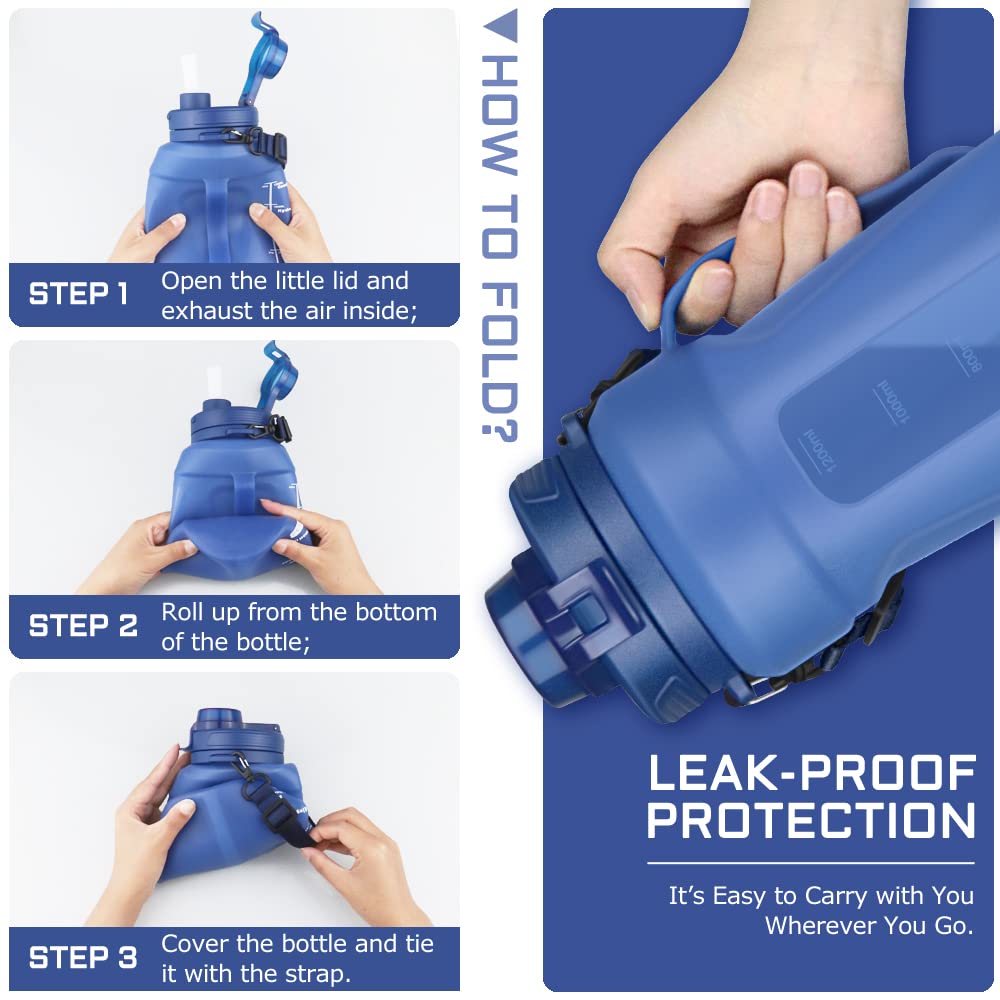 š„2025 HOT SALEš„Silicone foldable anti drop sports portable water bottle