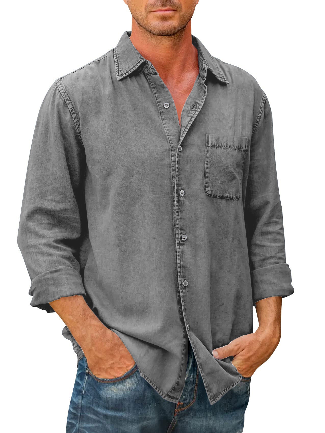 š50% off grand promotionš„Men's High Quality Denim Shirts ćLong Sleeveć