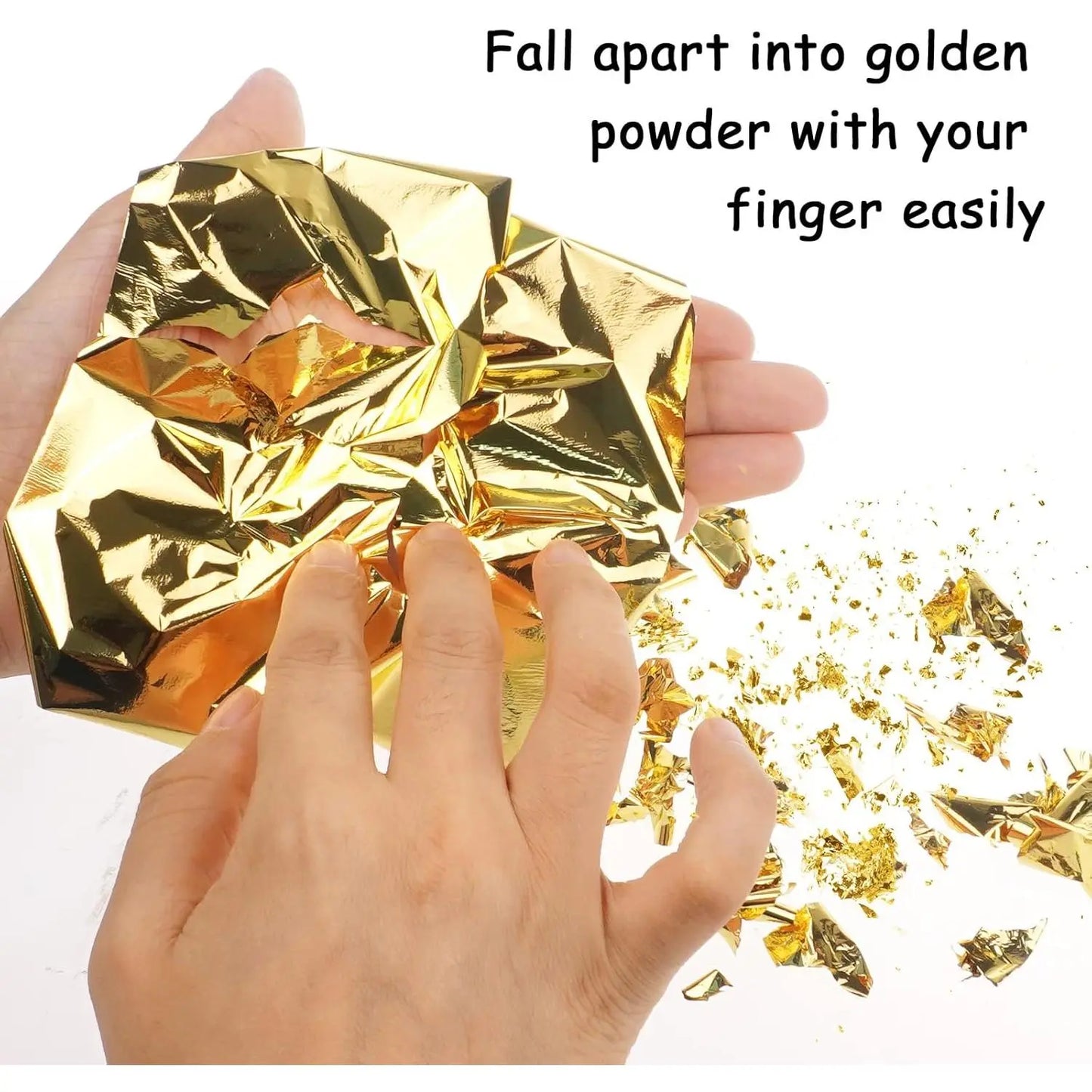 500 sheets of imitation gold leaf and foil sheets for art, flake painting, gilding, crafting, and decoration (9 cm x 9 cm)