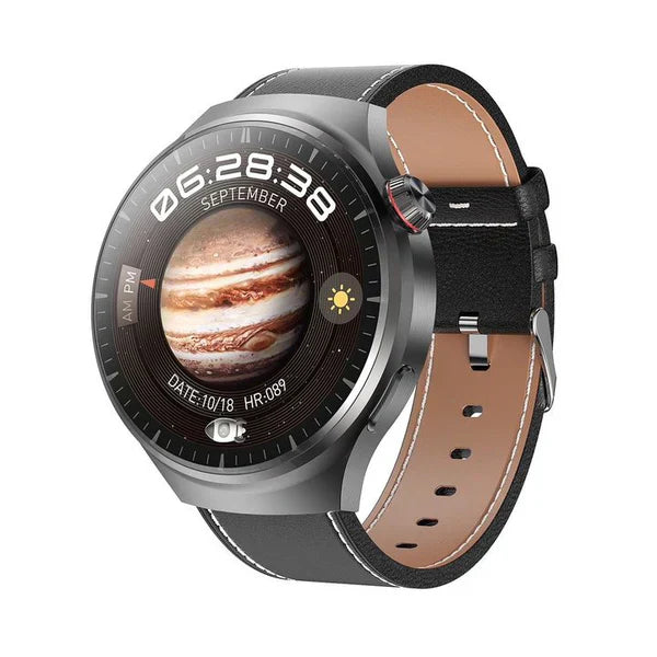 🏃♂️ Titanium Sport Case ✨ Sapphire Glass GT4PRO Smartwatch: Bluetooth Call 💬 Waterproof 💧 & Voice Assistant 🤖!