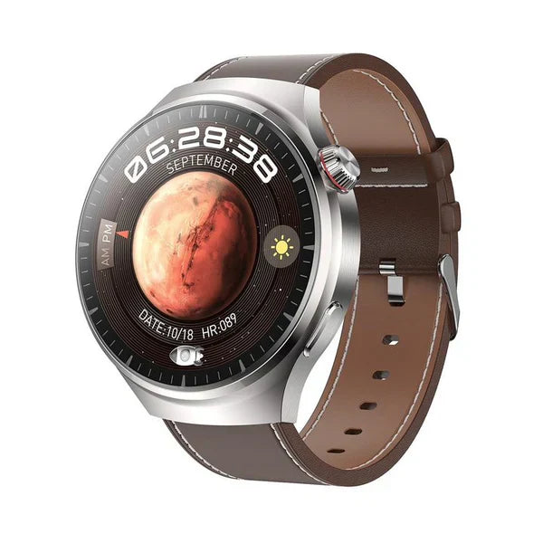 🏃♂️ Titanium Sport Case ✨ Sapphire Glass GT4PRO Smartwatch: Bluetooth Call 💬 Waterproof 💧 & Voice Assistant 🤖!