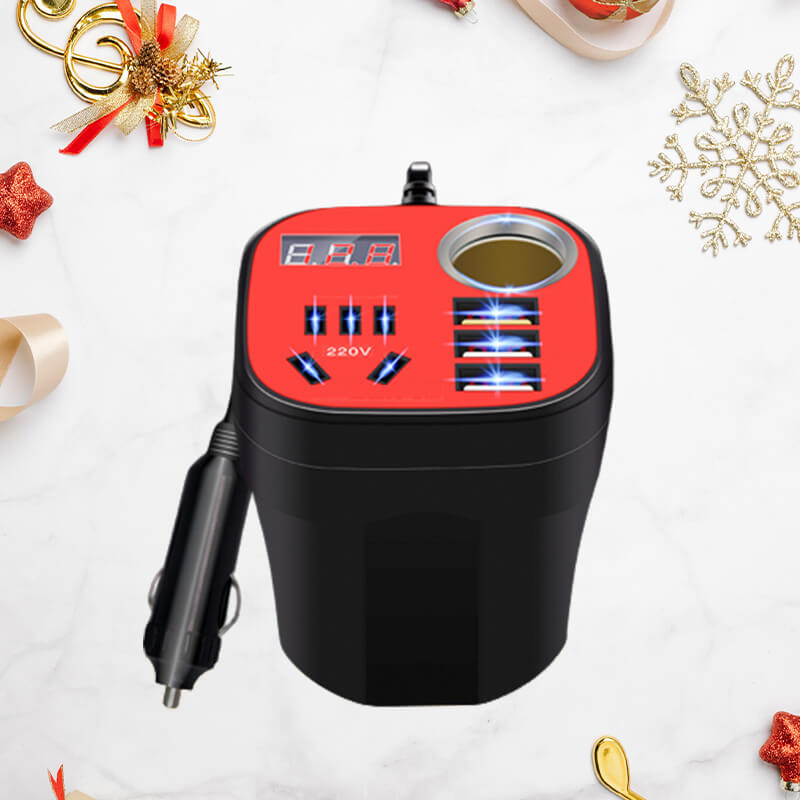 🚗Car mounted cup type inverter converter QC charger(50%)🔥