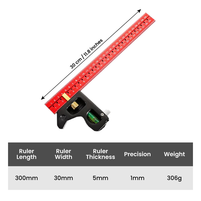 š„Combination Square Ruler 45-90 degree Markingš