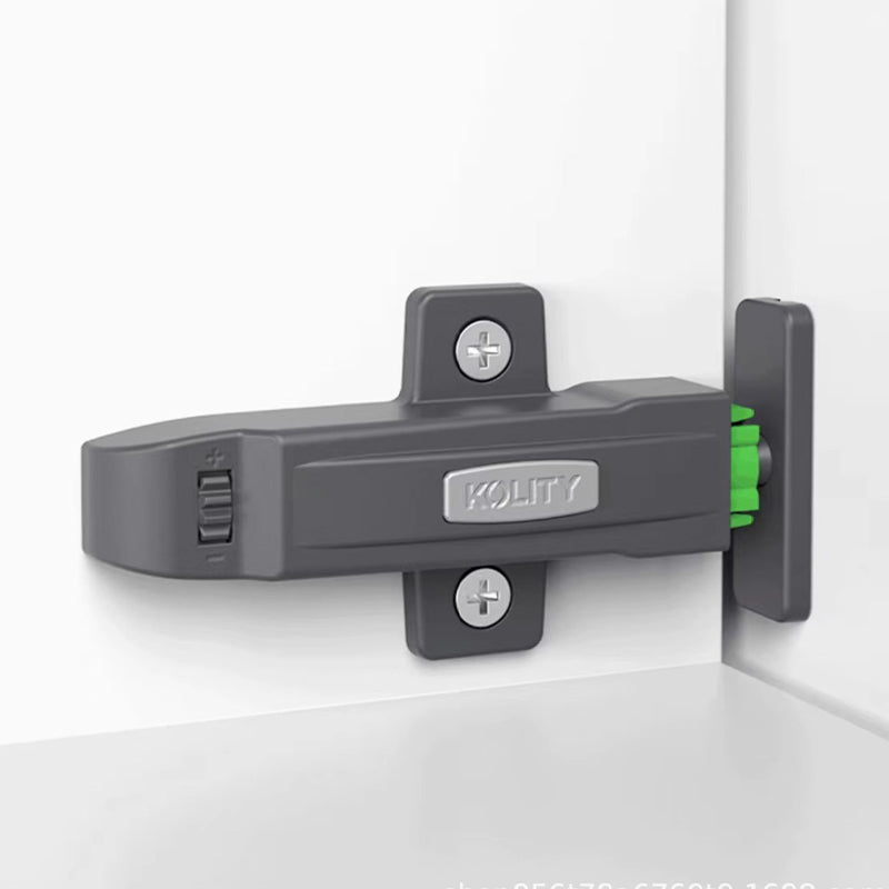 Cabinet Door Press-to-Open Spring Lock and Matching Hinge