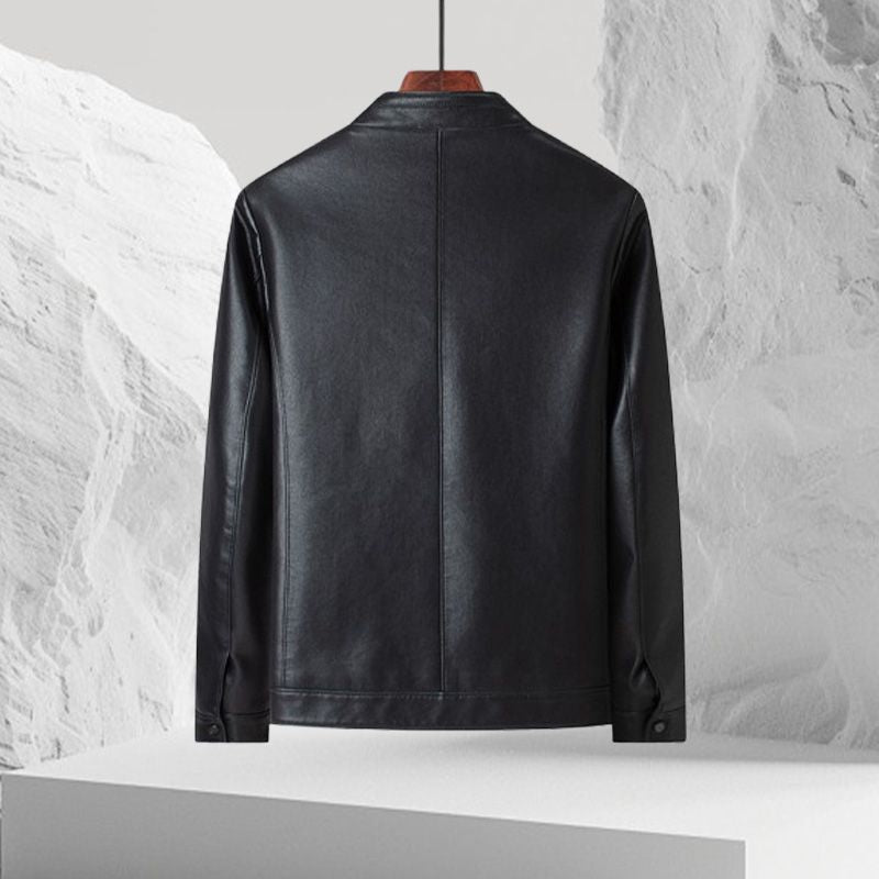 Best Gift- Men’s Fashionable Stand-collar Thickened Warm Leather Jacket