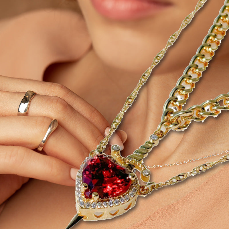 🎁Special Big Sale🔥Vintage Matching Heart and Sword Necklace Set