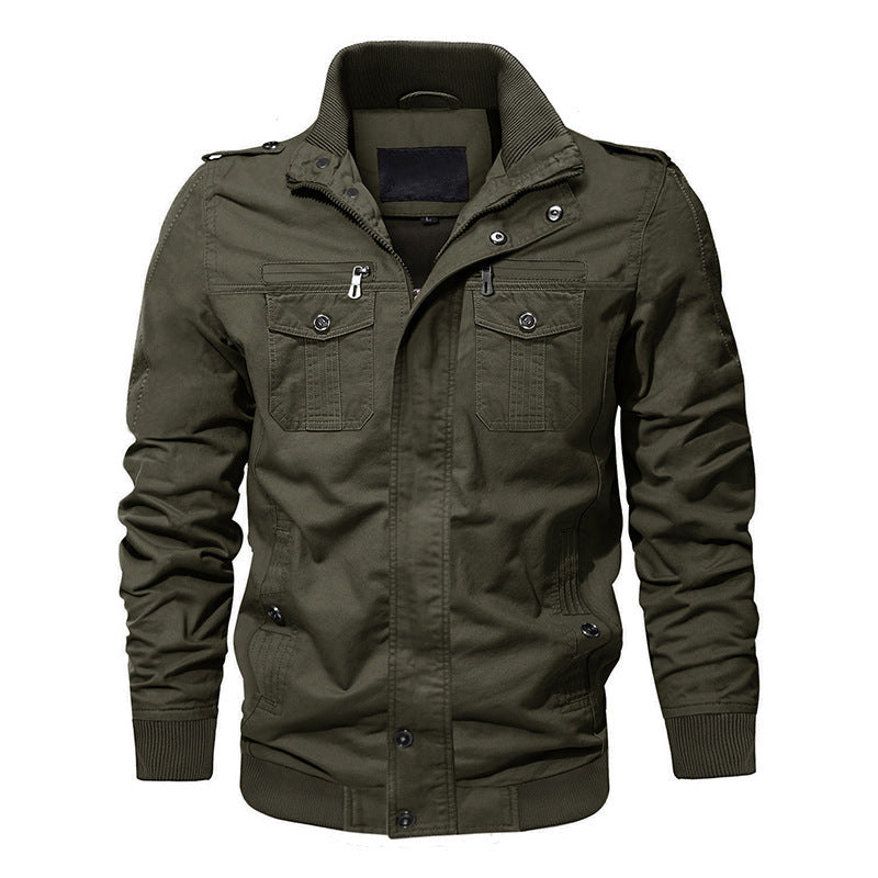 😎Men's Military Stand Collar Zipper Jacket✈️Free Shipping✈️