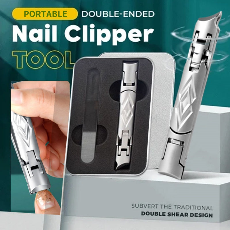 š„2025 HOT SALEš„Portable Double-Head Nail Clippers with Wide Opening