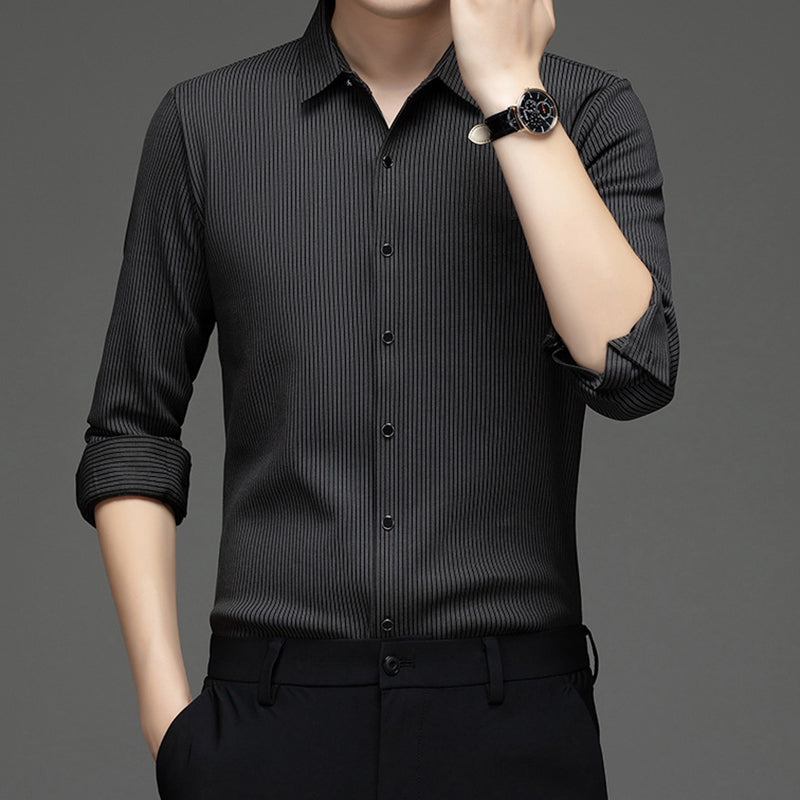 🔥Men's Business Casual Thickened Striped Top
