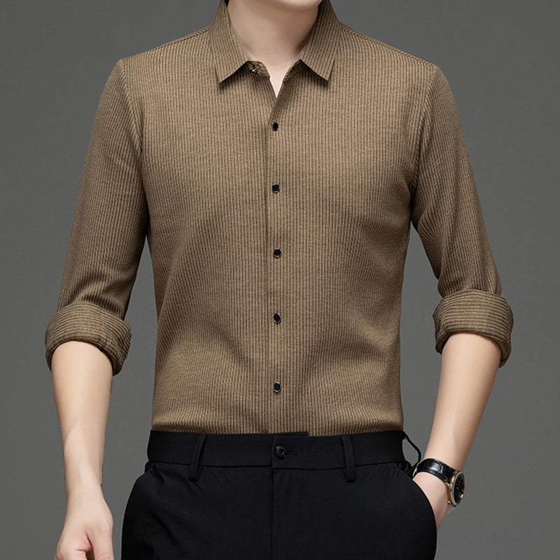 🔥Men's Business Casual Thickened Striped Top