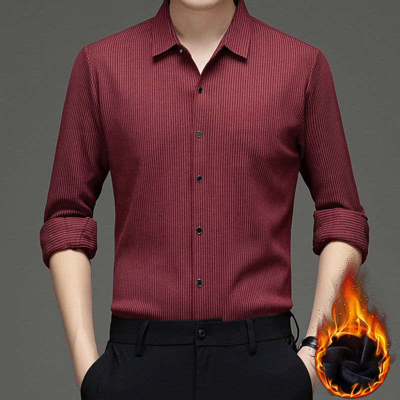 🔥Men's Business Casual Thickened Striped Top