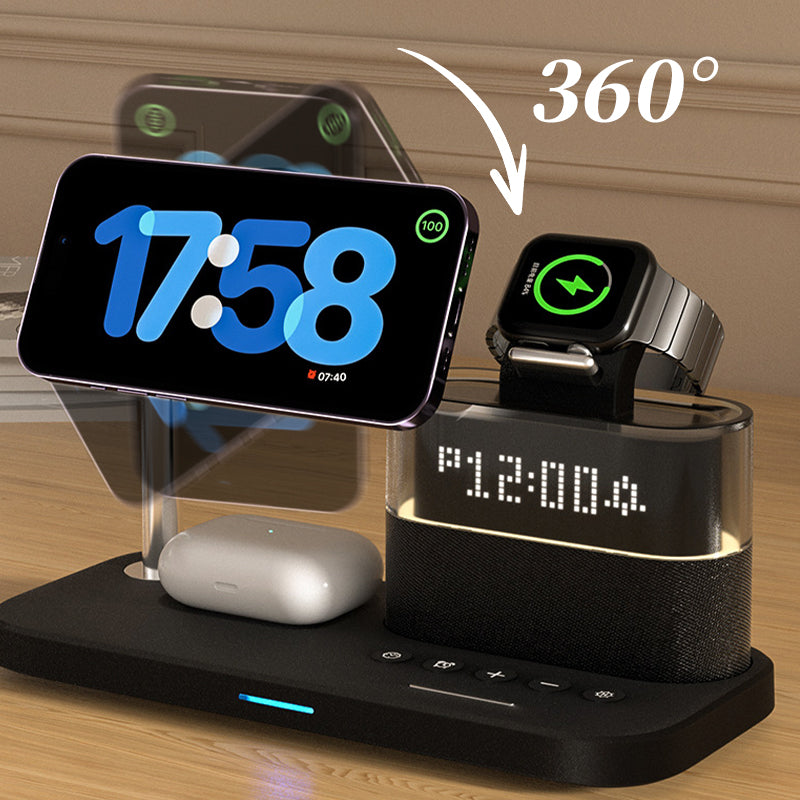 🔥2025 HOT SALE - 50% OFF🔥3-in-1 Wireless Charging Station with Alarm Clock