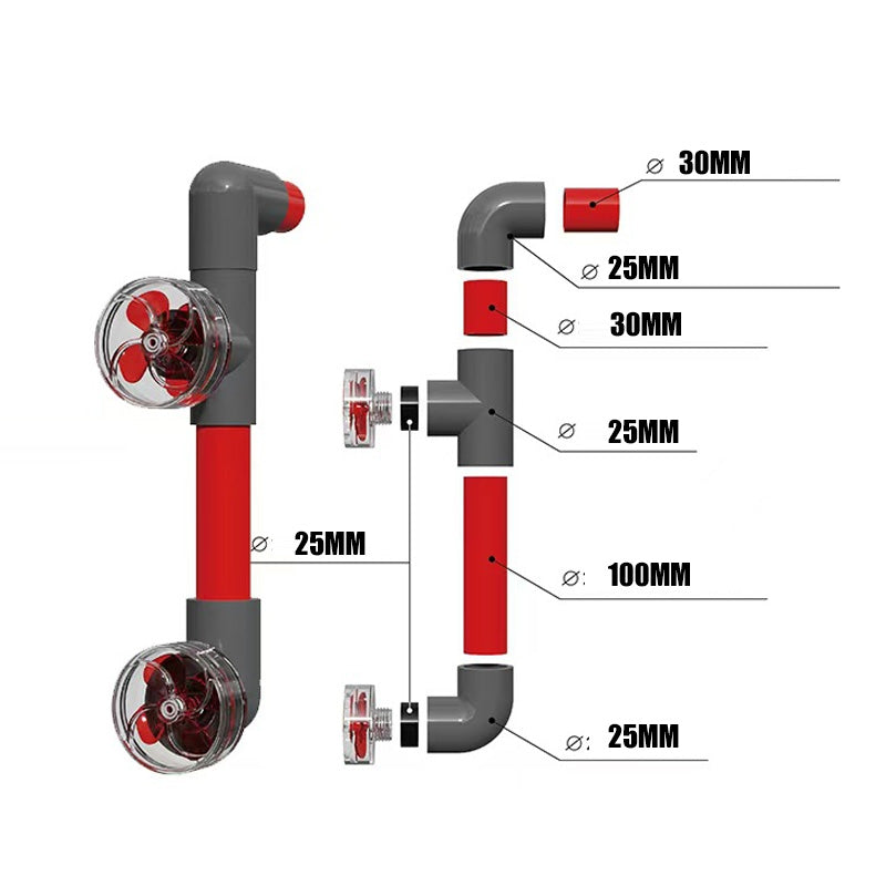 🐟Auto-Rotating 4-Blade Fan Kit for Fish Tank Outlet