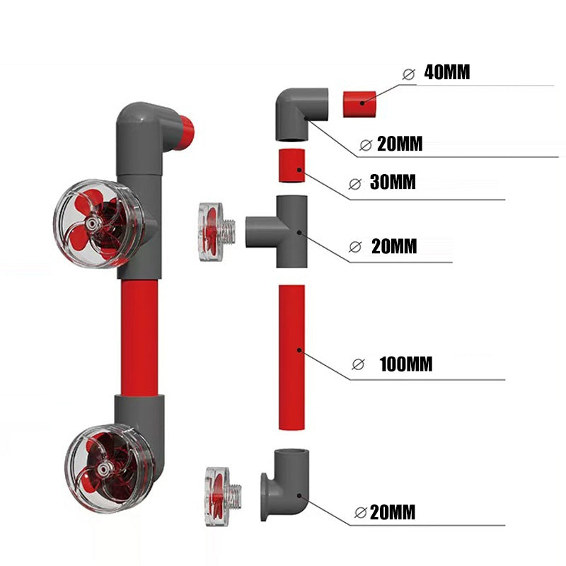 🐟Auto-Rotating 4-Blade Fan Kit for Fish Tank Outlet