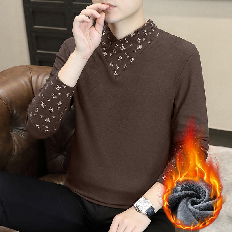 🔥HOT SALE -49% OFF🔥Men's Casual Warm Long Sleeve Faux Two-Piece Top