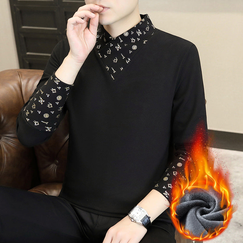 🔥HOT SALE -49% OFF🔥Men's Casual Warm Long Sleeve Faux Two-Piece Top