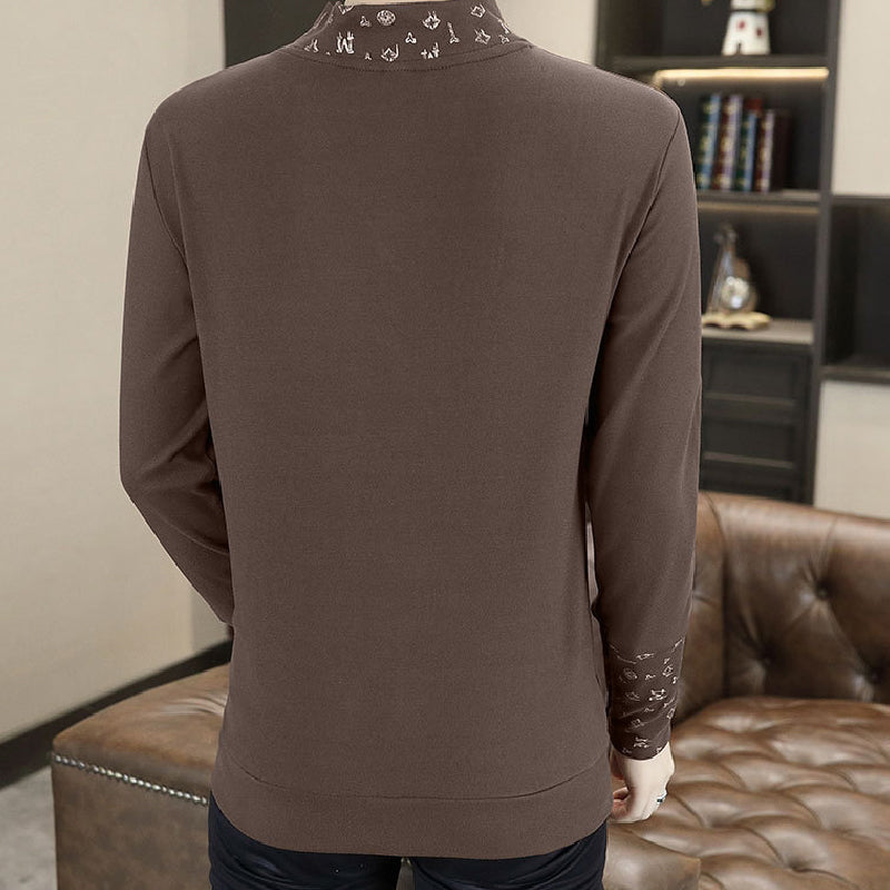 🔥HOT SALE -49% OFF🔥Men's Casual Warm Long Sleeve Faux Two-Piece Top