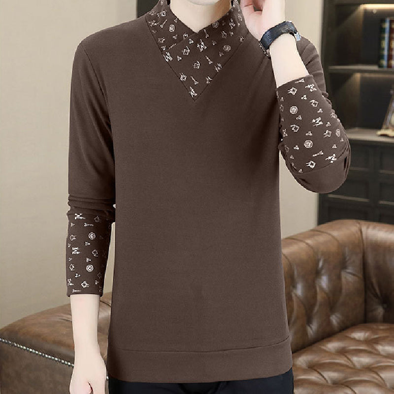🔥HOT SALE -49% OFF🔥Men's Casual Warm Long Sleeve Faux Two-Piece Top