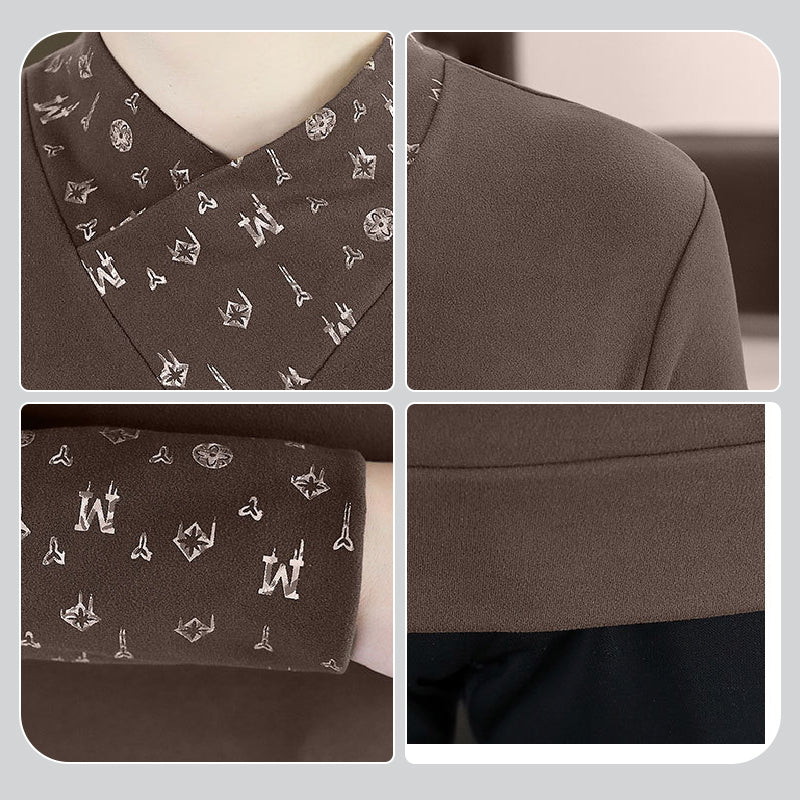 🔥HOT SALE -49% OFF🔥Men's Casual Warm Long Sleeve Faux Two-Piece Top