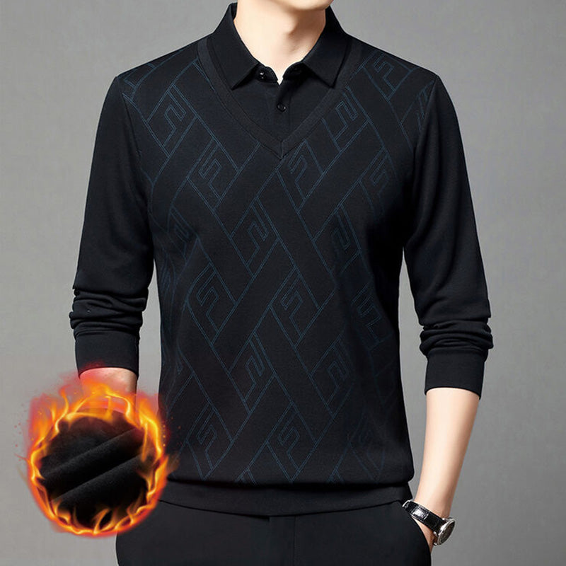 🔥Men's False Two Piece Set Long Sleeve Shirt