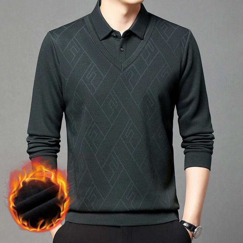 🔥Men's False Two Piece Set Long Sleeve Shirt