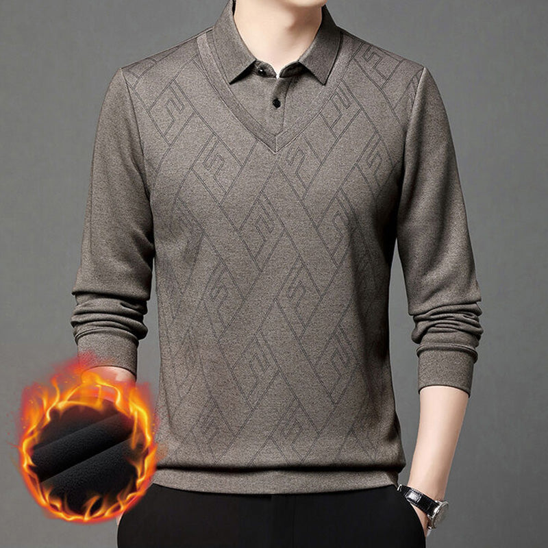 🔥Men's False Two Piece Set Long Sleeve Shirt