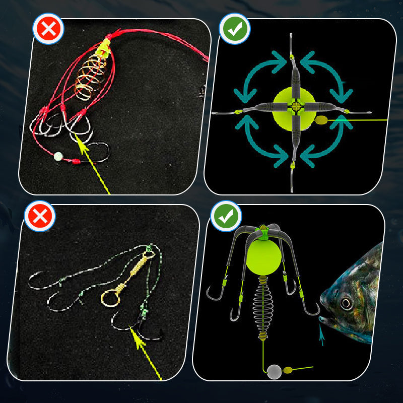 💯Limited Time Half Price-Four Hook Anti-tangle Fishing Kit