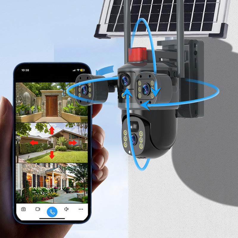 š„2025 New Hot Saleš„ Triple-Lens Solar 360° Dome Cameraāļø free shipping