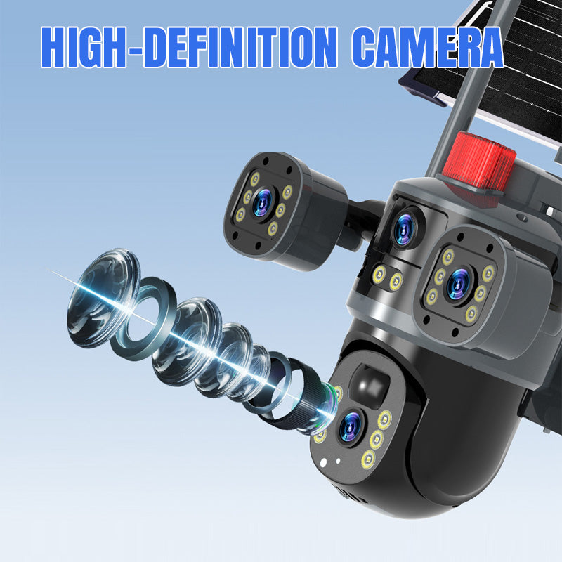 š„2025 New Hot Saleš„ Triple-Lens Solar 360° Dome Cameraāļø free shipping