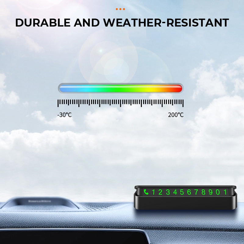 🔥2025 HOT SALE🔥Concealed Luminous Car Temporary Parking Phone Number Plate