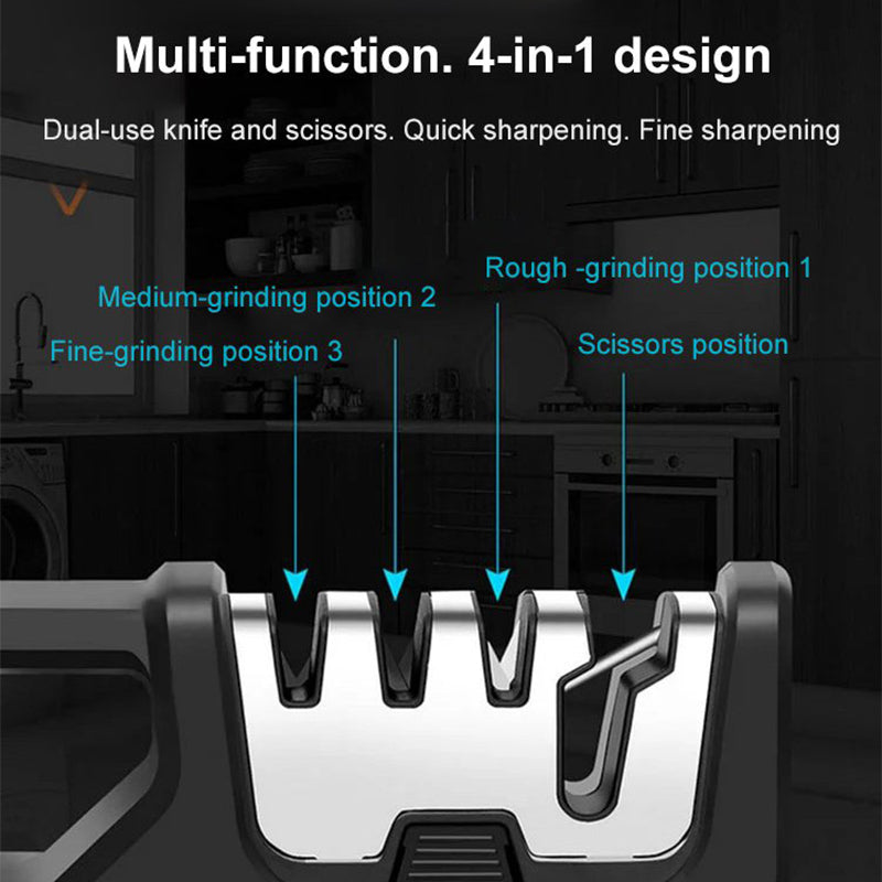 🔥HOT SALE🔥Portable 4-in-1 Kitchen Knife Sharpener