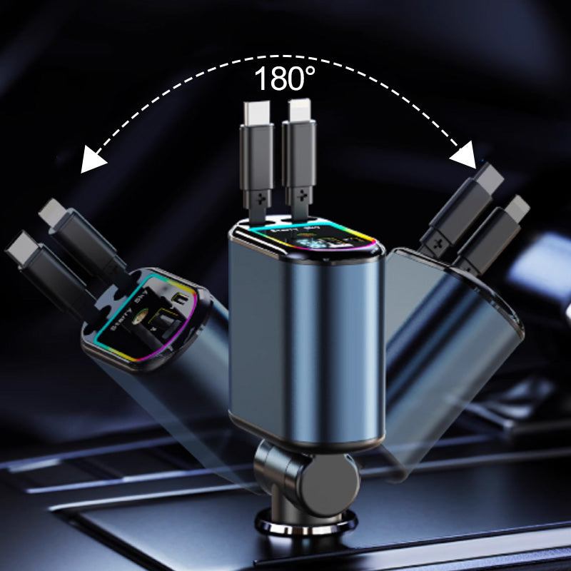 Retractable Car Charger with Starlight