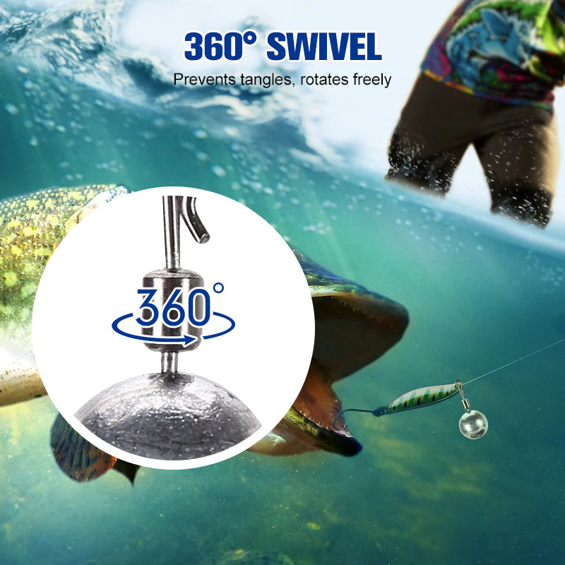 R-Shaped Fishing Lead Weights with Swivel🎣✨
