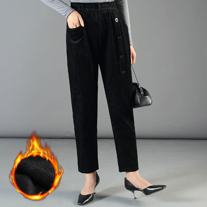 ⏳Time-Limited Special⏰Women's High Waist Corduroy Warm Pants